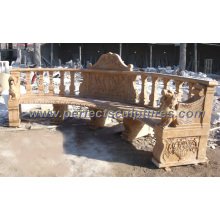 Cadeira de jardim antiga de mármore de pedra para o ornamento do jardim (QTC033)